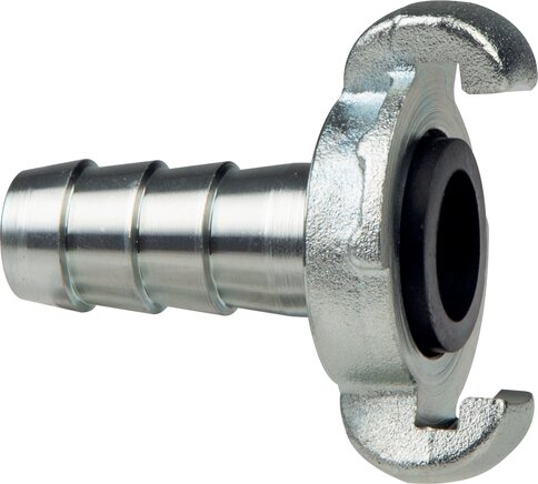 Exemplary representation: Compressor coupling with grommet & locking collar, galvanised steel, NBR seal
